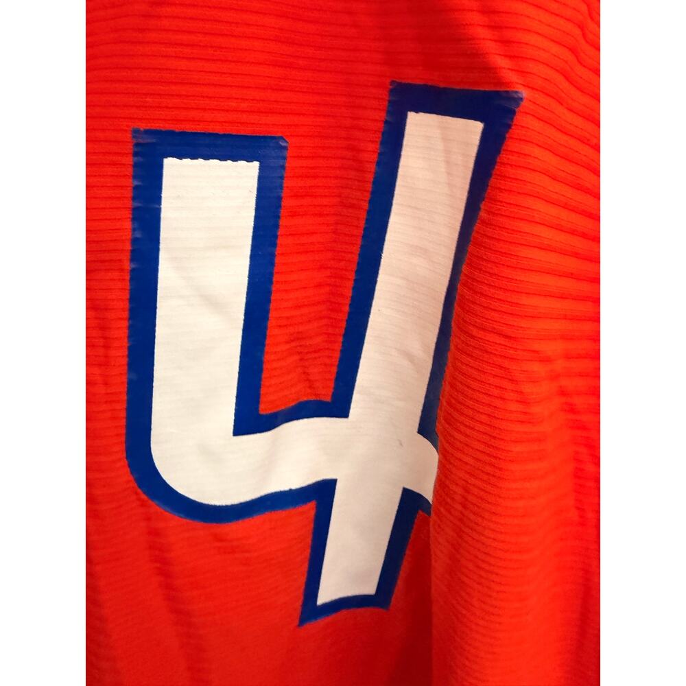 Russell Athletic Football Jersey Number 4 Orange Blue Mens Large - Picture 3 of 7